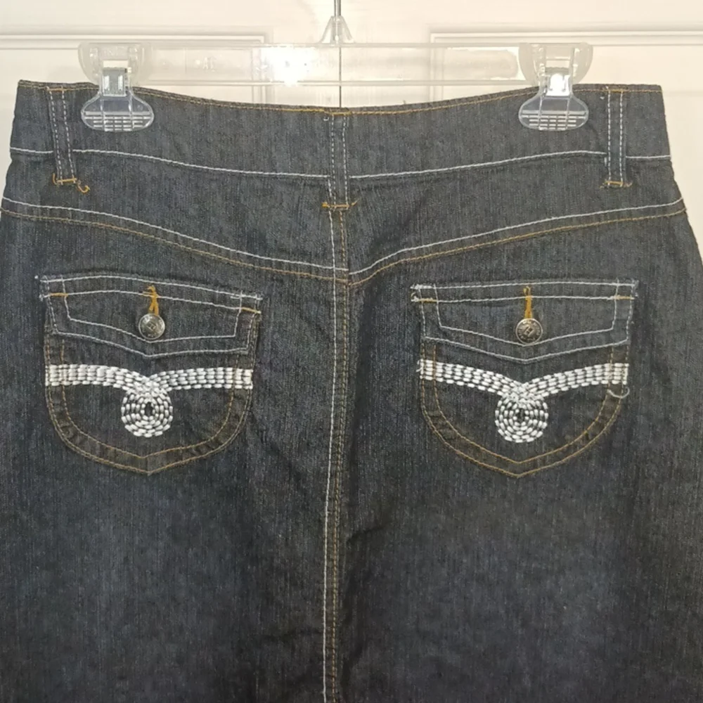 Hip Jeans 5-pocket dark denim jean maxi skirt -  9 - stonewash black